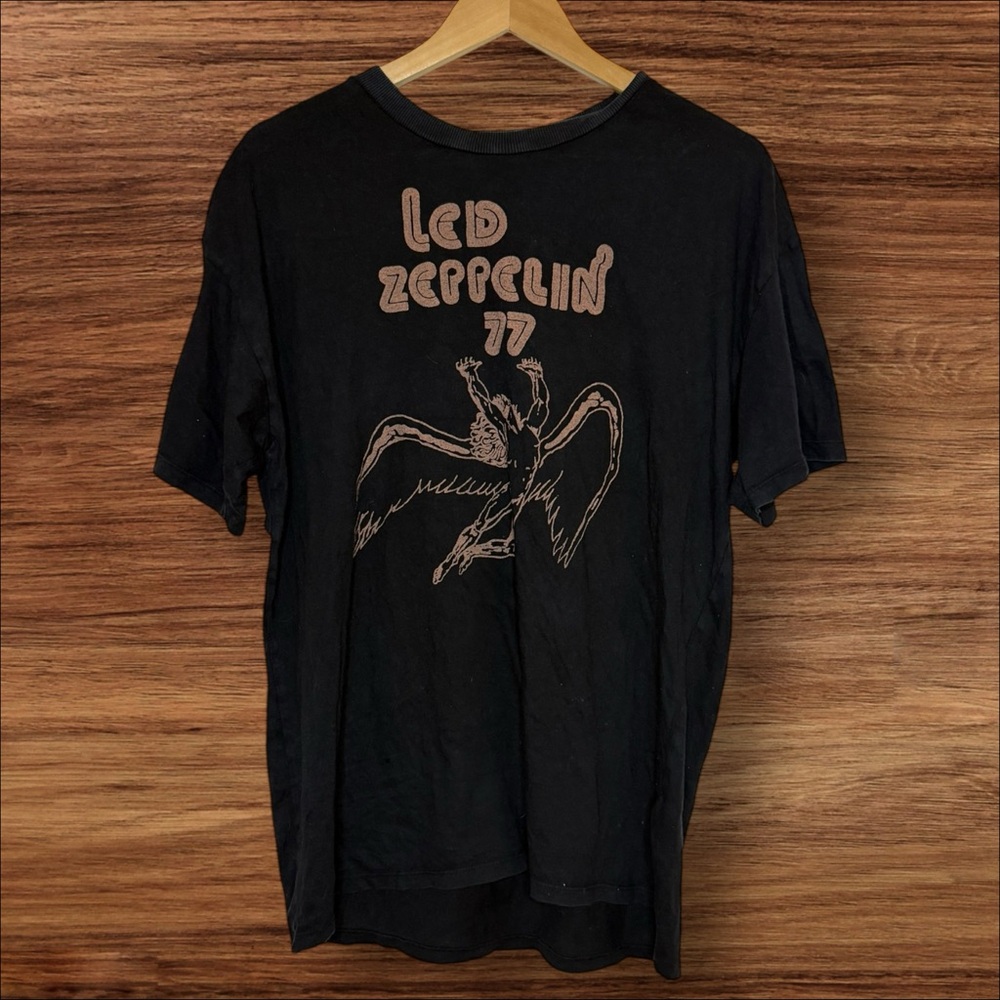 Led Zeppelin 77 Black Graphic T-Shirt